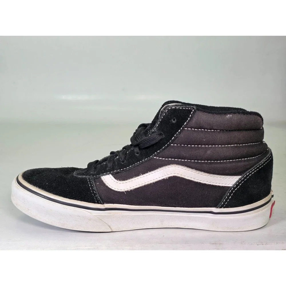 Vans‎ Sk8 Hi Youth Sneakers Size 6 Black White Skate Lace Up High Top Shoes